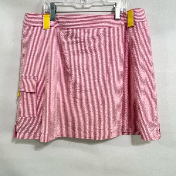 Lilly Pulitzer Skort pink white stripe seer sucker EC sz 4 - Picture 7 of 14